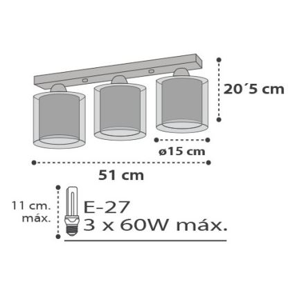 Dalber D-41413E - Kinder-Deckenleuchte CLOUDS 3xE27/60W/230V