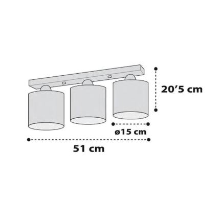 Dalber D-41413H - Kinderleuchte CLOUDS 3xE27/60W/230V