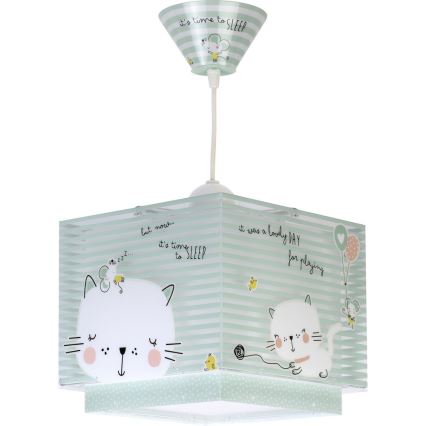 Dalber D-63322 - Kinder-Kronleuchter LOVING CAT 1xE27/60W/230V