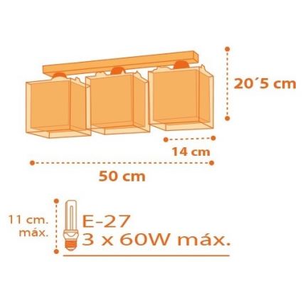 Dalber D-73453 - Kinder-Deckenbeleuchtung DINOS 3xE27/60W/230V