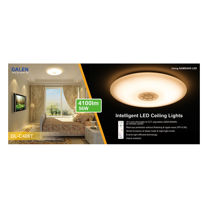 Dalen DL-C406T - LED Deckenleuchte dimmbar CLASSIC LED/56W/230V