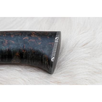 Damast-Jagdmesser 13,8 cm Birke/Kamelknochen