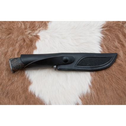 Damast-Jagdmesser 14,5 cm Erle/Serpentinit