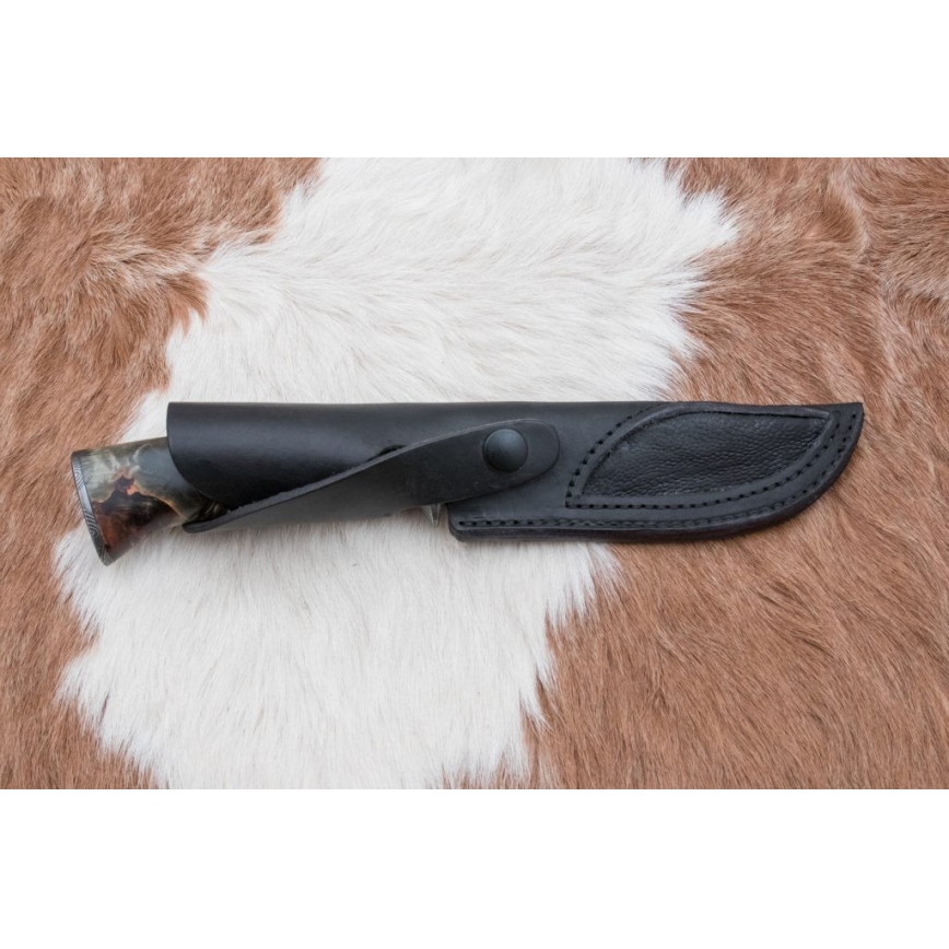 Damast-Jagdmesser 14 cm Kastanienbaum