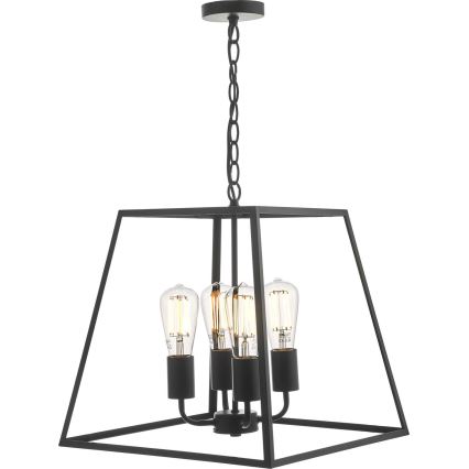 Där Lighting ACA8622 - Kronleuchter mit Kette ACADEMY 4xE27/60W/230V schwarz