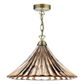 Där Lighting ARD866 - Kettenpendelleuchte ARDECHE 1xE27/60W/230V Messing/rauchbraun
