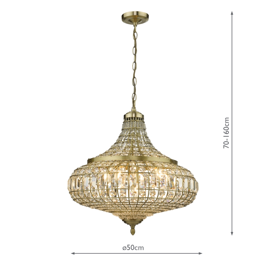 Där Lighting ASM0675 - Kronleuchter an Kette ASMARA 6xE14/40W/230V Messing