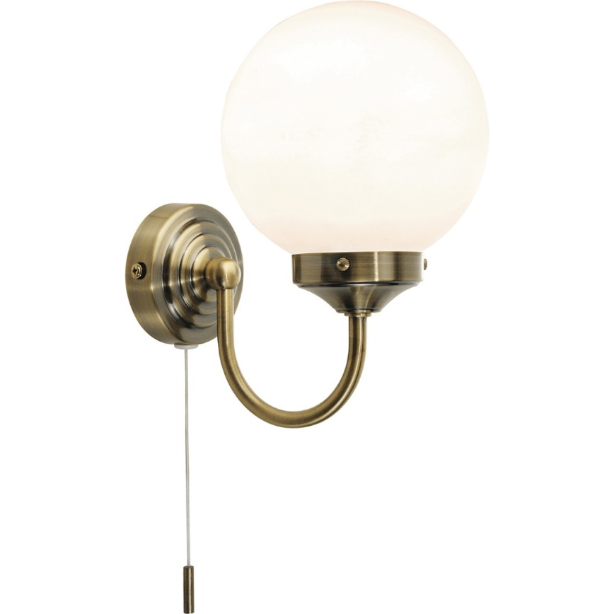 Där Lighting BAR0775 - Badezimmer-Wandleuchte BARCLAY 1xE14/40W/230V IP44 Messing