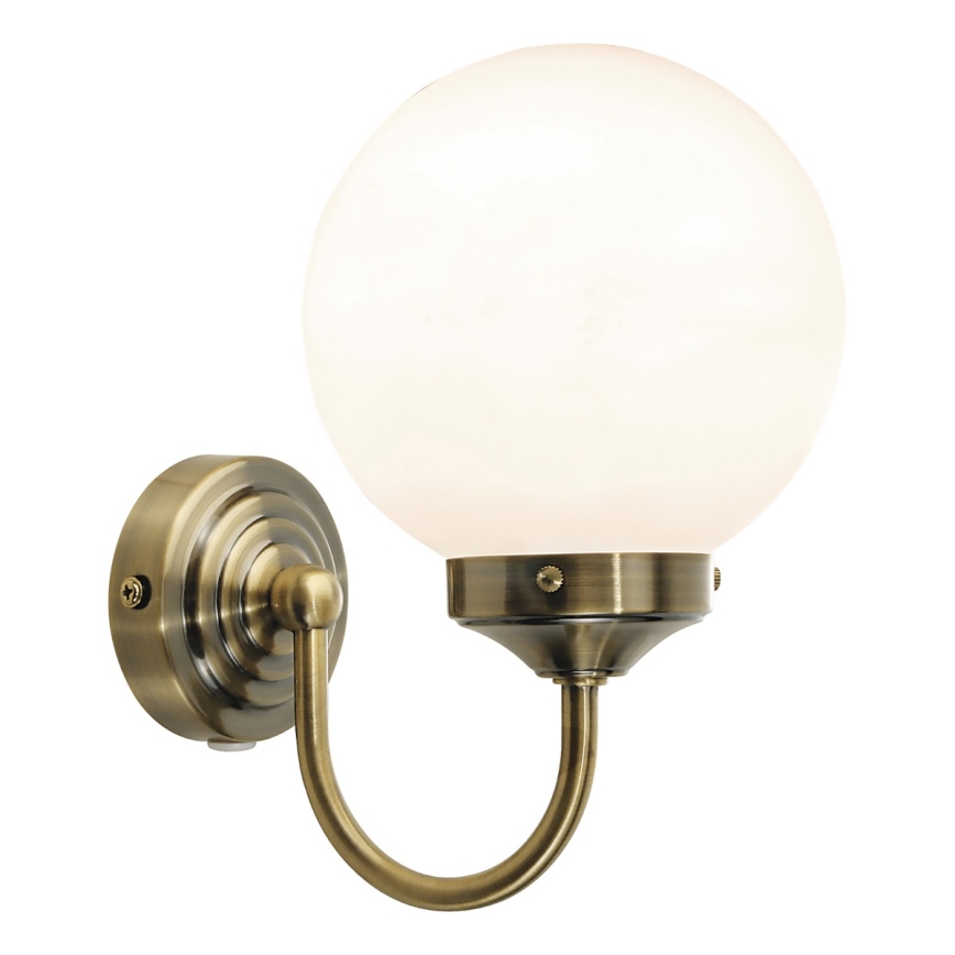 Där Lighting BAR0775 - Badezimmer-Wandleuchte BARCLAY 1xE14/40W/230V IP44 Messing