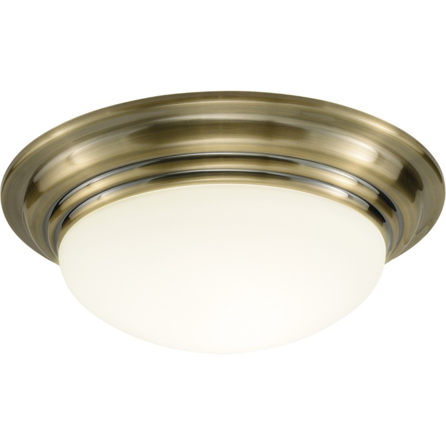 Där Lighting BAR5075 - Badezimmer-Deckenleuchte BARCLAY 1xE27/60W/230V Ø 38 cm Messing