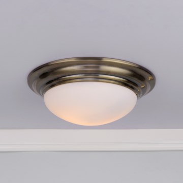 Där Lighting BAR5275 - Badezimmer-Deckenleuchte BARCLAY 1xE27/60W/230V, Ø 31 cm, Messing