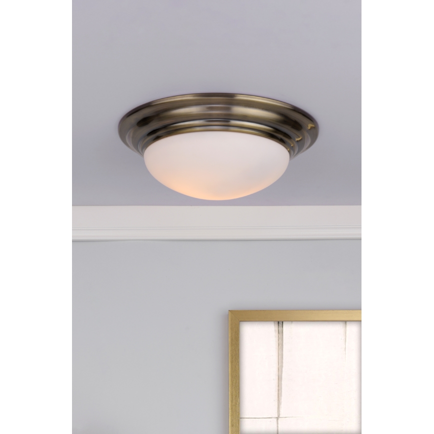 Där Lighting BAR5275 - Badezimmer-Deckenleuchte BARCLAY 1xE27/60W/230V, Ø 31 cm, Messing