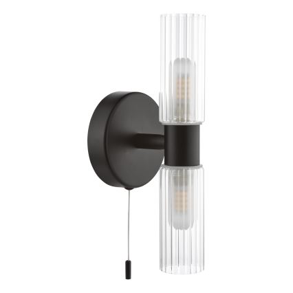 Där Lighting BOL0922 - Badezimmer-Wandleuchte BOLTON 2xG9/5W/230V IP44 schwarz