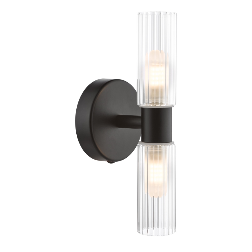 Där Lighting BOL0922 - Badezimmer-Wandleuchte BOLTON 2xG9/5W/230V IP44 schwarz