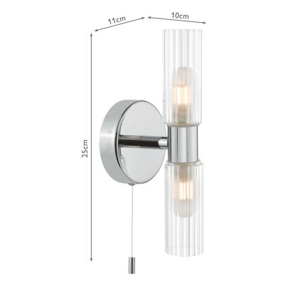 Där Lighting BOL0950 - BOLTON Badezimmer-Wandleuchte 2xG9/5W/230V IP44 glänzender Chrom