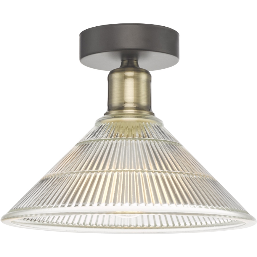 Där Lighting BOY0175 - Deckenleuchte BOYD 1xE27/60W/230V Ø 25 cm Messing/klarglas