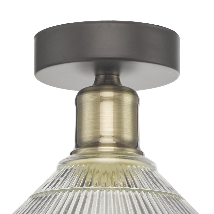 Där Lighting BOY0175 - Deckenleuchte BOYD 1xE27/60W/230V Ø 25 cm Messing/klarglas