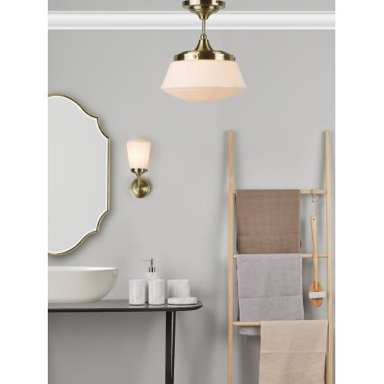 Där Lighting CAD0175 - Badezimmer-Aufbauleuchte CADEN 1xE27/60W/230V IP44 Messing