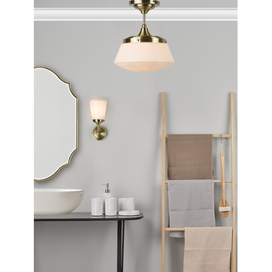 Där Lighting CAD0175 - Badezimmer-Aufbauleuchte CADEN 1xE27/60W/230V IP44 Messing