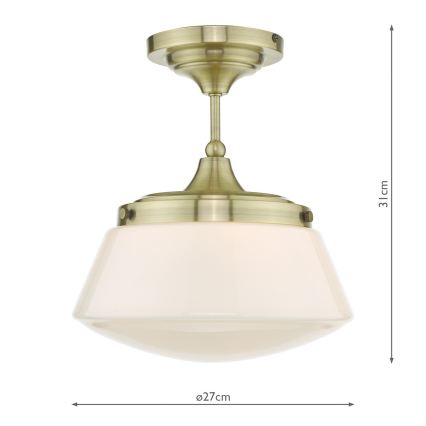 Där Lighting CAD0175 - Badezimmer-Aufbauleuchte CADEN 1xE27/60W/230V IP44 Messing