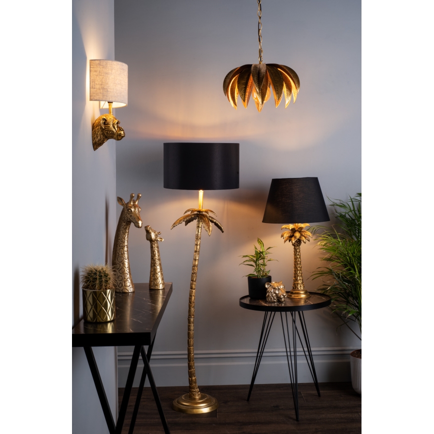 Där Lighting CAR0135 - Kronleuchter mit Kette CARA 1xE27/60W/230V goldfarben