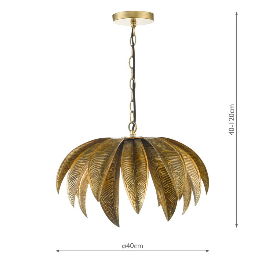 Där Lighting CAR0135 - Kronleuchter mit Kette CARA 1xE27/60W/230V goldfarben
