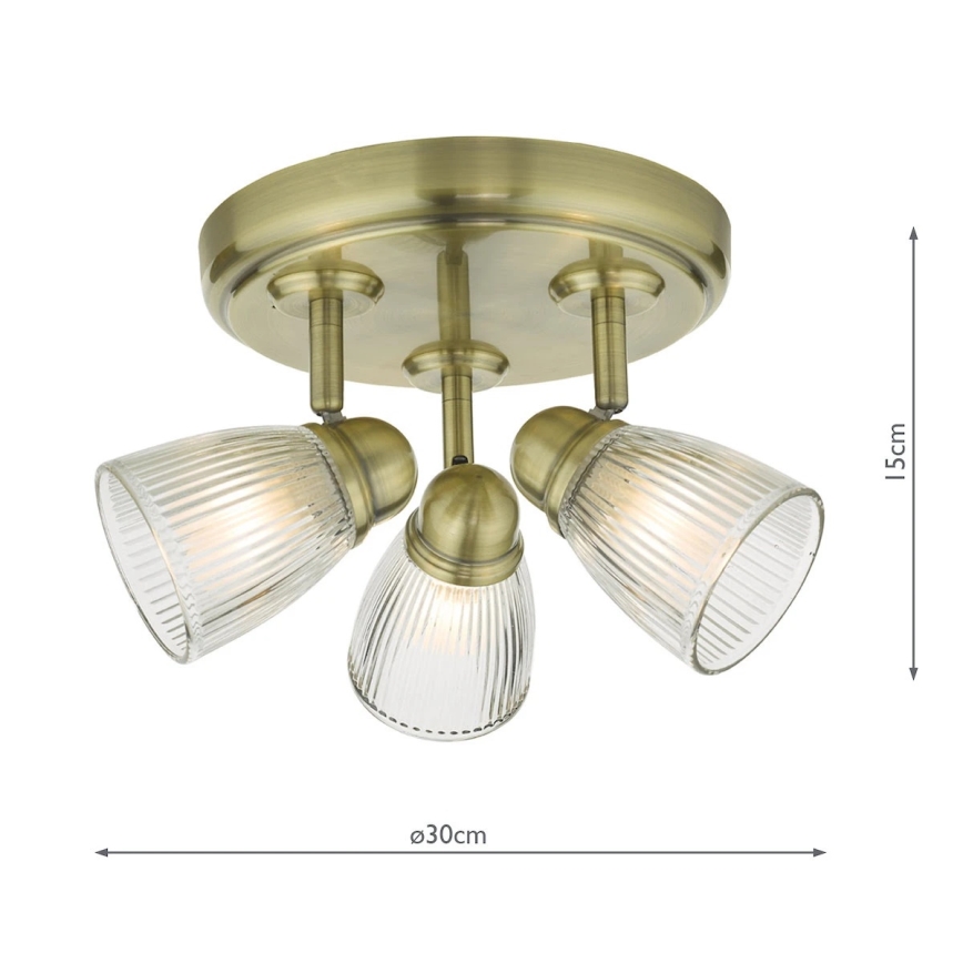 Där Lighting CED7675 - Badezimmer-Strahler CEDRIC 3xG9/25W/230V IP44 Messing