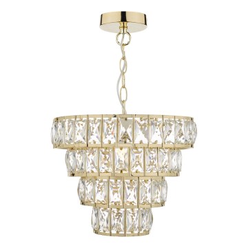 Där Lighting CER0135 - Kronleuchter an Kette CERYS 1xE27/60W/230V goldfarben