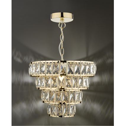 Där Lighting CER0135 - Kronleuchter an Kette CERYS 1xE27/60W/230V goldfarben