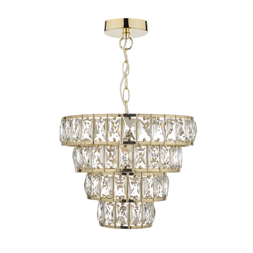 Där Lighting CER0135 - Kronleuchter an Kette CERYS 1xE27/60W/230V goldfarben