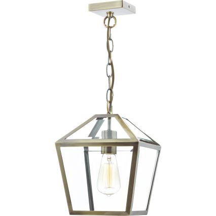Där Lighting CHU0175 - CHURCHILL Hängeleuchte an Kette 1xE27/60W/230V Messing