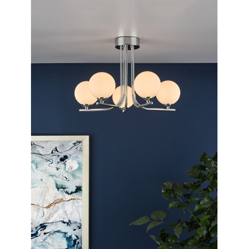 Där Lighting CRA5450-02 - Stangenpendelleuchte CRADLE 5xG9/25W/230V, glänzender Chrom
