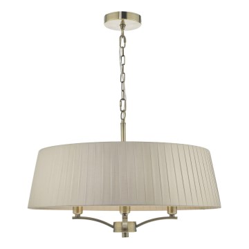 Där Lighting CRI0429 - Kronleuchter an Kette CRISTIN 4xE14/40W/230V Messing/taupe