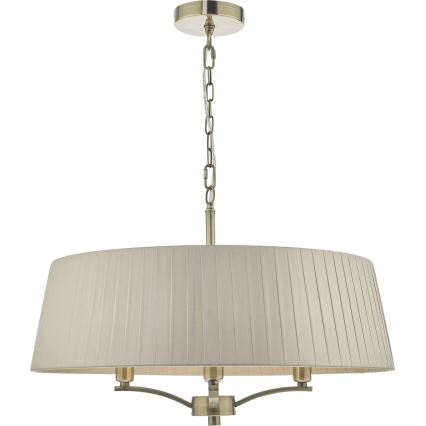 Där Lighting CRI0429 - Kronleuchter an Kette CRISTIN 4xE14/40W/230V Messing/taupe