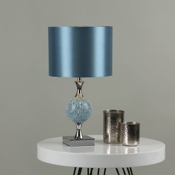 Där Lighting ELS4223 - Tischlampe ELSA, 1x E27/40W/230V, blau / glänzend verchromt