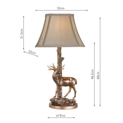 Där Lighting GUL5545-X - Tischlampe GULLIVER 1xE27/60W/230V beige/bronze