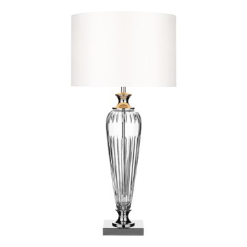 Där Lighting HIN4208 - Tischleuchte HINTON 1xE27/60W/230V weiß/hochglänzender Chrom