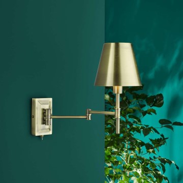 Där Lighting KEN0775 - Flexibel verstellbare Wandleuchte KENSINGTON 1xE14/25W/230V Messing