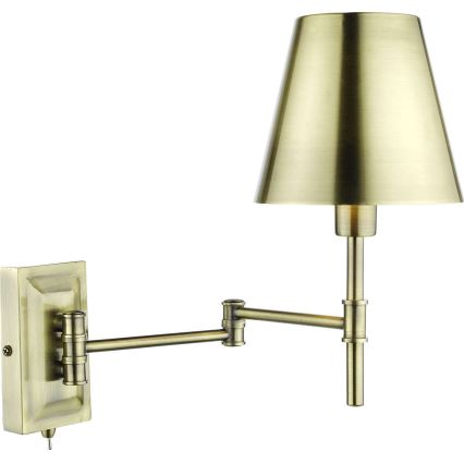 Där Lighting KEN0775 - Flexibel verstellbare Wandleuchte KENSINGTON 1xE14/25W/230V Messing