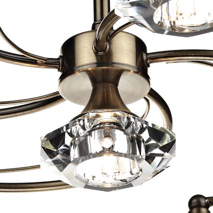 Där Lighting LUT0675 - Aufgesetzter Kronleuchter LUTHER 6xG9/40W/230V, Messing
