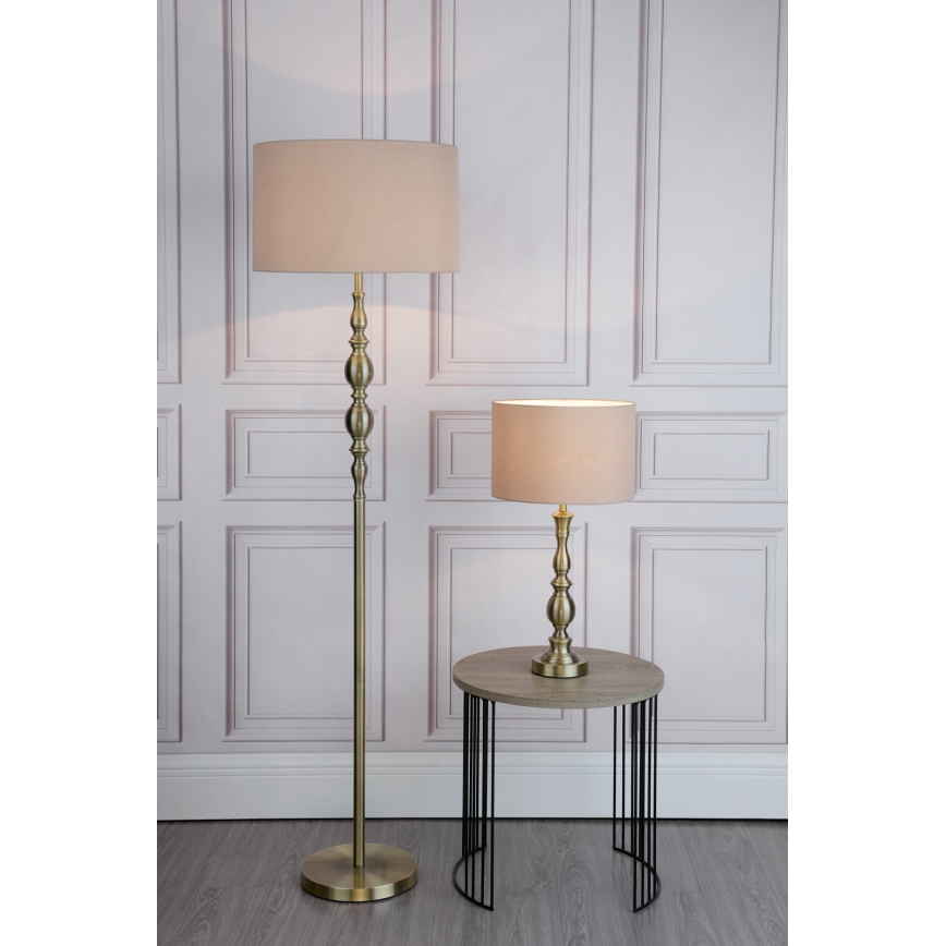 Där Lighting MAD4275 - Tischlampe MADRID 1xE27/60W/230V braun/messing