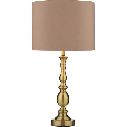 Där Lighting MAD4275 - Tischlampe MADRID 1xE27/60W/230V braun/messing