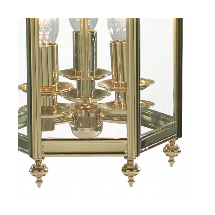 Där Lighting MOO0340 - Kronleuchter an Kette MOORGATE 3xE14/60W/230V Messing