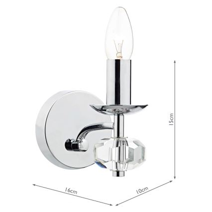 Där Lighting OLE0750 - Wandleuchte OLEANA 1xE14/40W/230V, glänzender Chrom