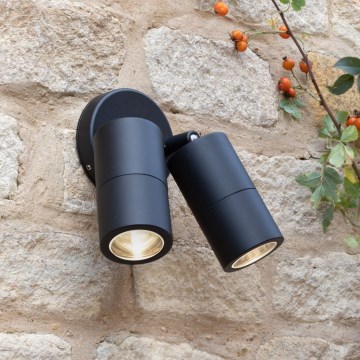 Där Lighting ORT0922 - LED-Außen-Wandstrahler ORTEGA 2xGU10/5W/230V IP65 schwarz