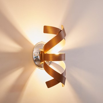 Där Lighting RAW0764 - Wandleuchte RAWLEY 1xG9/25W/230V kupferfarben