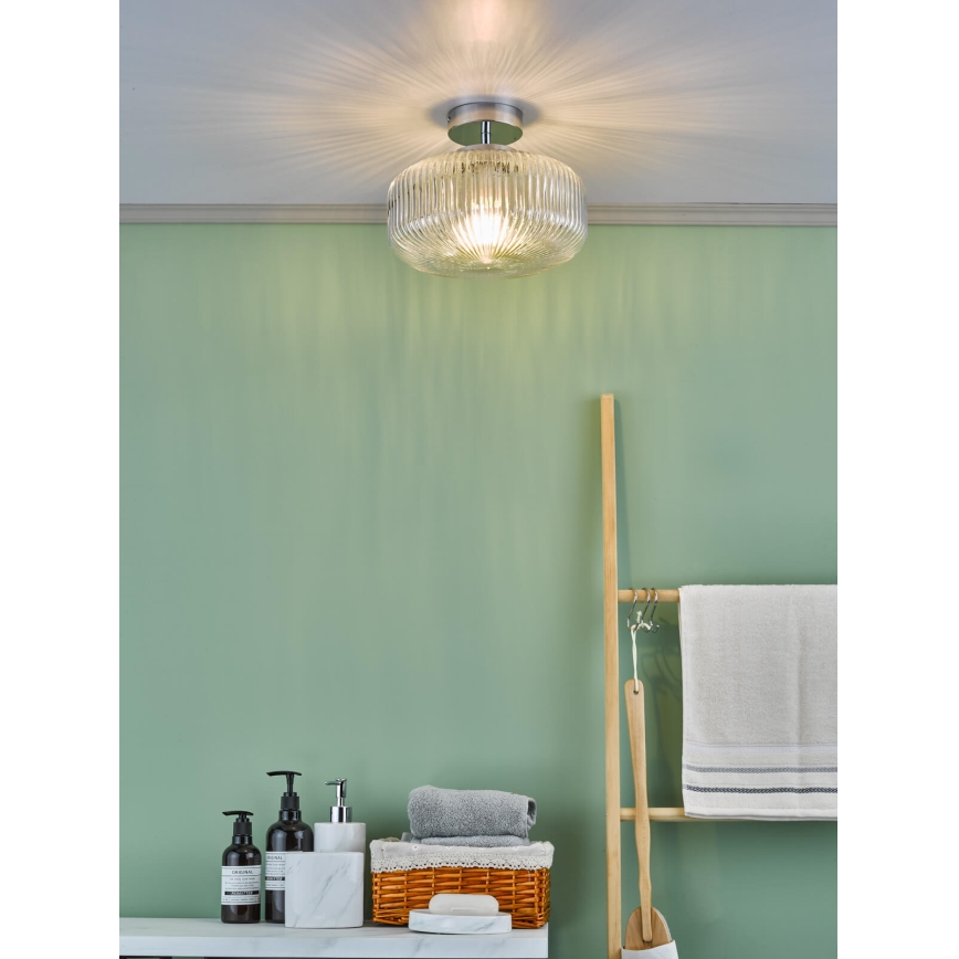 Där Lighting RIV5208 - RIVA Bad-Anbauleuchte 1xE27/60W/230V IP44 glänzender Chrom