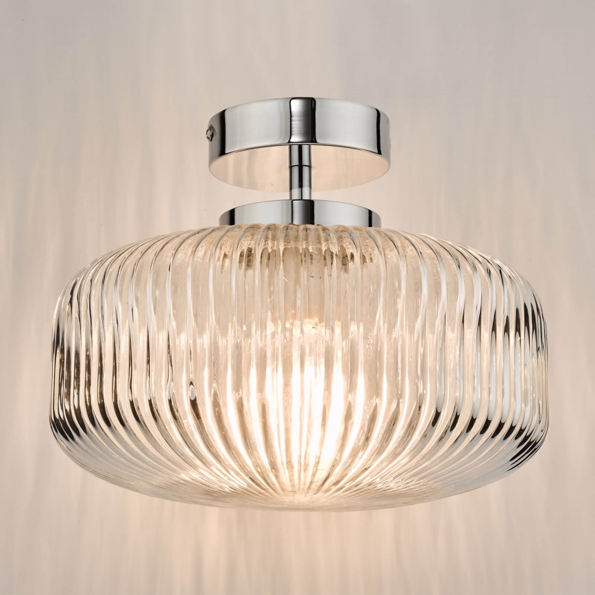 Där Lighting RIV5208 - RIVA Bad-Anbauleuchte 1xE27/60W/230V IP44 glänzender Chrom