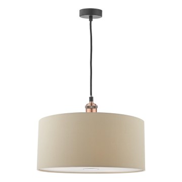 Där Lighting RON6529 - Pendelleuchte mit Kabelaufhängung RONDA 1xE27/60W/230V schwarz/beige