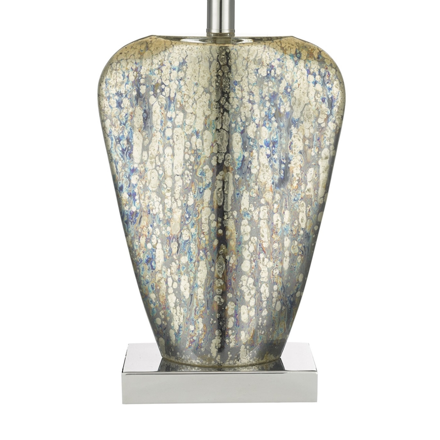 Där Lighting SYR4235 - Tischleuchte SYRACUSE 1xE27/60W/230V glänzender Chrom/Creme